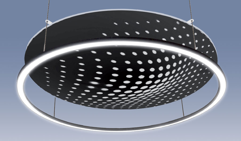 Circle LED light con decorazione 3D