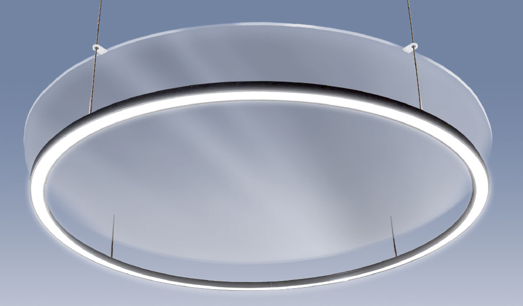 Circle LED light con specchio acrilico