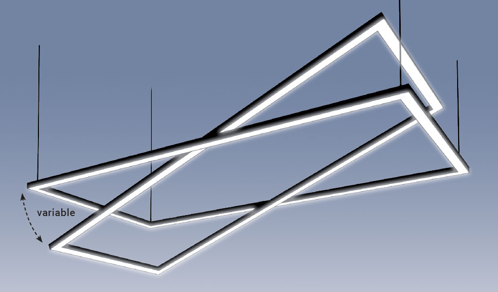 Double Rectangular con LED