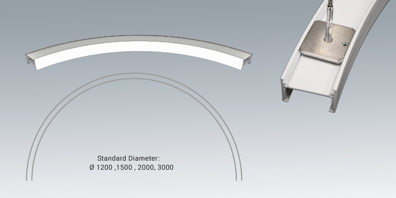 Profili in alluminio estruso rotondo con LED